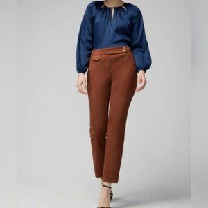 NWT, $130, WHITE HOUSE BLACK MARKET, Faux Suede Straight "Whisky" Pants - 2